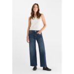 Jean droit femme bleu en coton nora