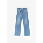 Jeans fille, droit wave, 7 / 8me bleu