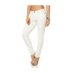 Jean troit taille basse destroyed femme laura scott - blanc en coton