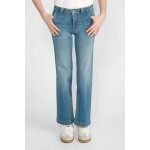 Jeans fille, flare, trs vas, longueur 34 bleu nina en coton