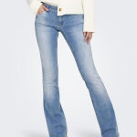 Jean flare blush bleu en coton sofia