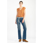 Jeans flare, trs vas , longueur 34 bleu en coton nina
