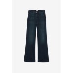 Jeans flare, tr�s �vas�, longueur 34 bleu ella en coton