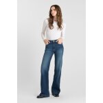 Jeans flare, trs vas pulp high flare, longueur 34 bleu dot en coton