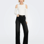 Jean flare madison - noir delav en coton pia