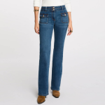 Jean flare morgan bleu denim en coton