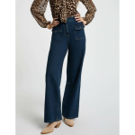 Jeans large taille haute denim brut en coton Jeans large taille haute denim brut en coton