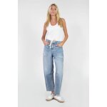 Jeans loose, large balloon taille haute, longueur 34 bleu en coton rhea Jeans loose, large balloon taille haute, longueur 34 bleu en coton rhea