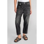 Jeans loose, large cosy, 7 / 8me noir meg en coton