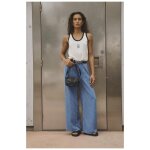 Jeans loose, large victoria, longueur 34 bleu agnes