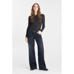 Jeans loose, large wide leg , longueur 34 bleu en coton liz