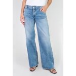 Jeans loose, large wide leg , longueur 34 bleu daisy