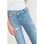 Jeans push - up regular, droit taille haute pulp, 7 / 8me bleu en coton aria