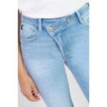 Jeans push - up regular, droit taille haute pulp, 7 / 8me bleu rose