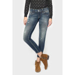 Jeans push - up slim pulp, 7 / 8me bleu en coton agnes