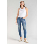 Jeans push - up slim pulp, 7 / 8me bleu en coton tara
