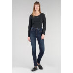 Jeans push - up slim taille haute pulp, longueur 34 bleu en coton bea