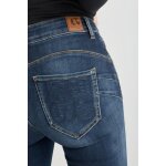 Jeans push - up slim taille haute pulp, longueur 34 bleu en coton sam