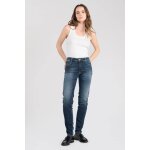 Jeans push - up slim taille haute pulp, longueur 34 bleu yas en coton
