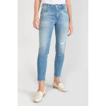Jeans push - up slim taille haute pulp, 7 / 8me bleu en coton clio