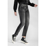Jeans regular, droit 400 / 17 mom taille haute 7 / 8me noir en coton