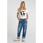 Jeans regular, droit boyfit 7 / 8me bleu lila en coton