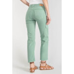 Jeans regular, droit precieux, 7 / 8me vert en coton