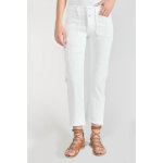 Jeans regular, droit pricilia, 7 / 8me blanc en coton