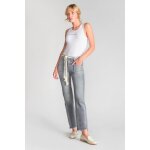 Jeans regular, droit pricilia, 7 / 8me gris en coton