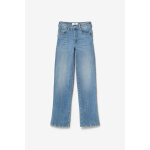 Jeans fille, regular, droit pulp slim taille haute n°4, longueur 34 bleu en coton Jeans fille, regular, droit pulp slim taille haute n°4, longueur 34 bleu en coton