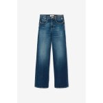 Jeans regular, droit pulp slim taille haute, longueur 34 bleu trix en coton