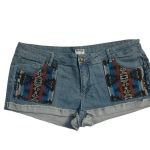 Jean short denim bleach bleu