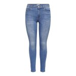 Jean skinny braguette à boutons taille moyenne bleu en coton vale Jean skinny braguette à boutons taille moyenne bleu en coton vale