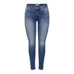 Jean skinny braguette zippe taille moyenne bleu en coton iris