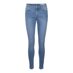 Jean skinny fermeture  boutons et  glissire taille moyenne bleu en coton nea