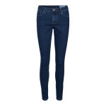 Jean skinny fermeture  boutons et  glissire taille moyenne bleu en coton queen