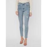 Jean skinny skinny fit taille haute longueur regular bleu en coton yael
