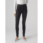 Jean skinny taille haute gris fonc en coton