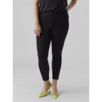 Jean skinny taille haute noir en coton elle