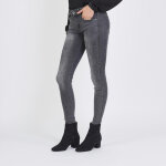 Jean slim avec bandes strass emma en coton gris Jean slim avec bandes strass emma en coton gris