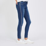 Jean slim avec bandes strass emma en coton bleu Jean slim avec bandes strass emma en coton bleu