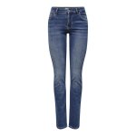 Jean slim braguette zippe taille moyenne bleu en coton emma