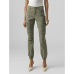 Jean slim taille moyenne vert fonc en coton