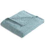 Jet de canap coton tiss jacquard bleu canard jc. eris
