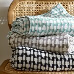 Jet� de canap� coton tiss� jacquard morgans - beige