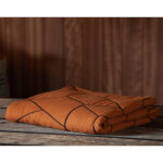 Jet de lit en microfibre calisson terracotta