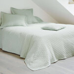 Jet� de lit tiss� en coton jacquard floqu� cl. ladri - vert