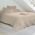 Jet� de lit coton tissu jacquard cl. ladri jet beige