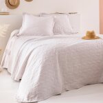 Jet de lit rversible curves blanc en coton