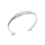 Bracelet jonc ouvert fantaisie homme argent maison de la bijouterie vyzvyy6y